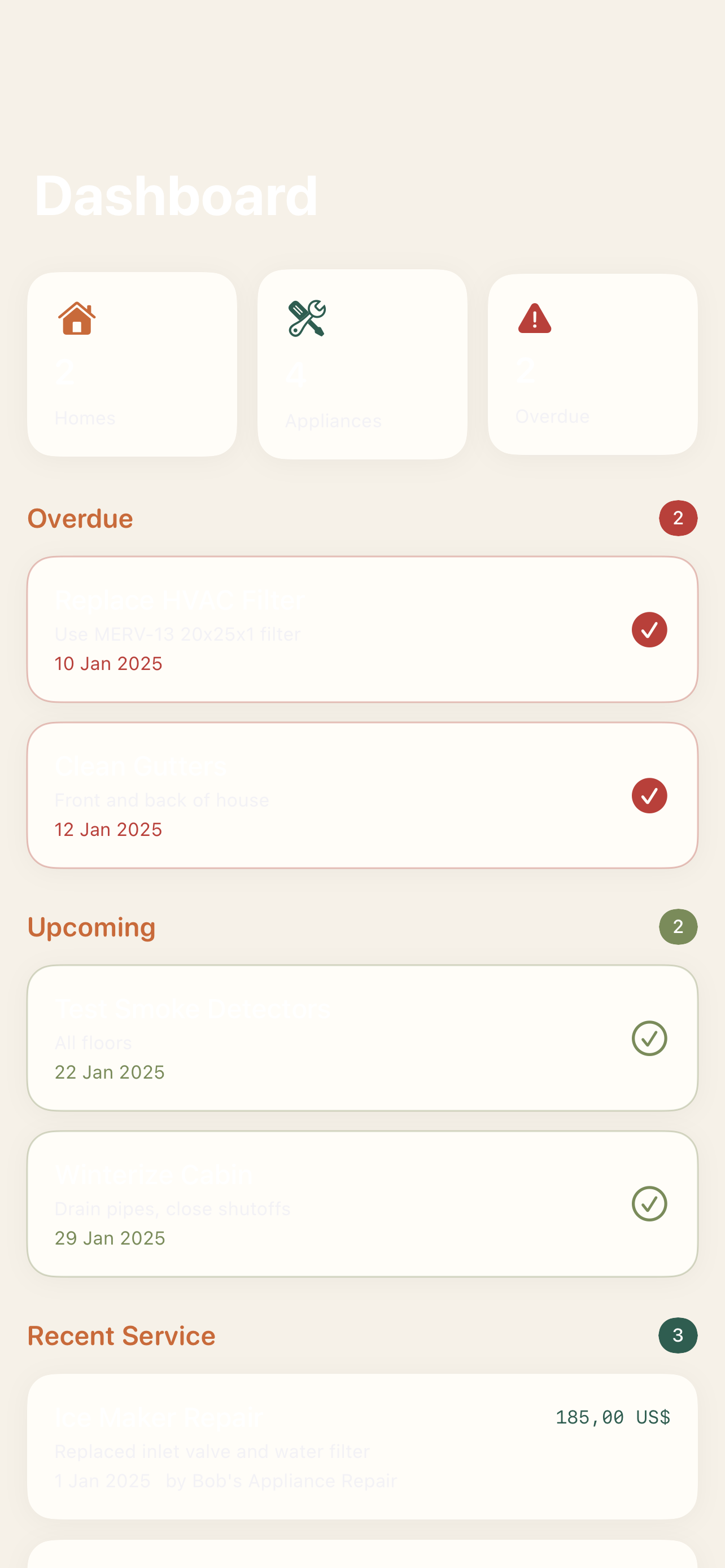 FixLog Dark Mode screen