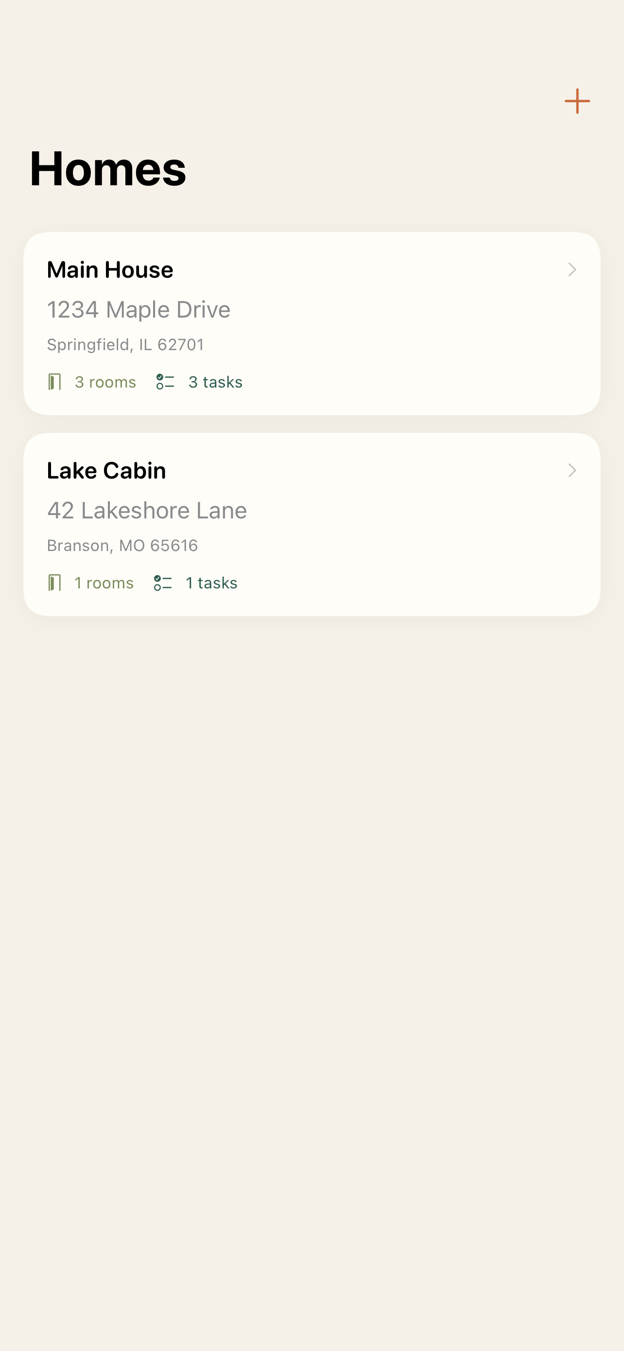 FixLog Homes screen