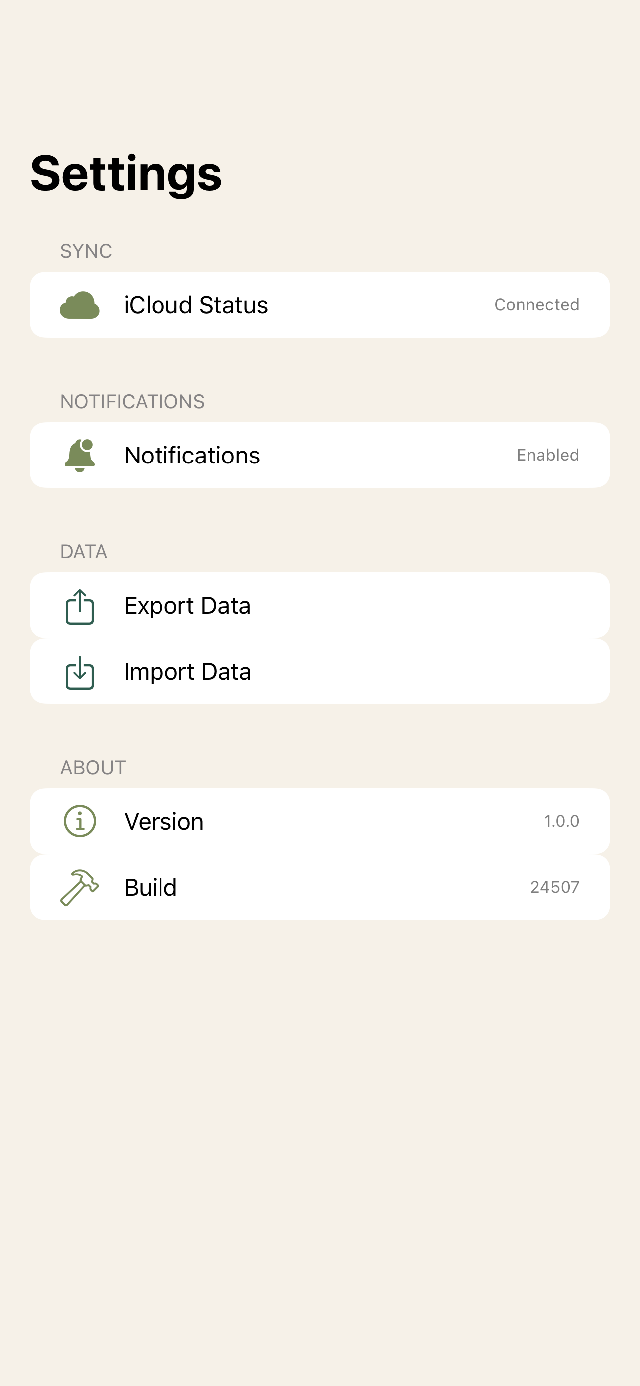FixLog Settings screen